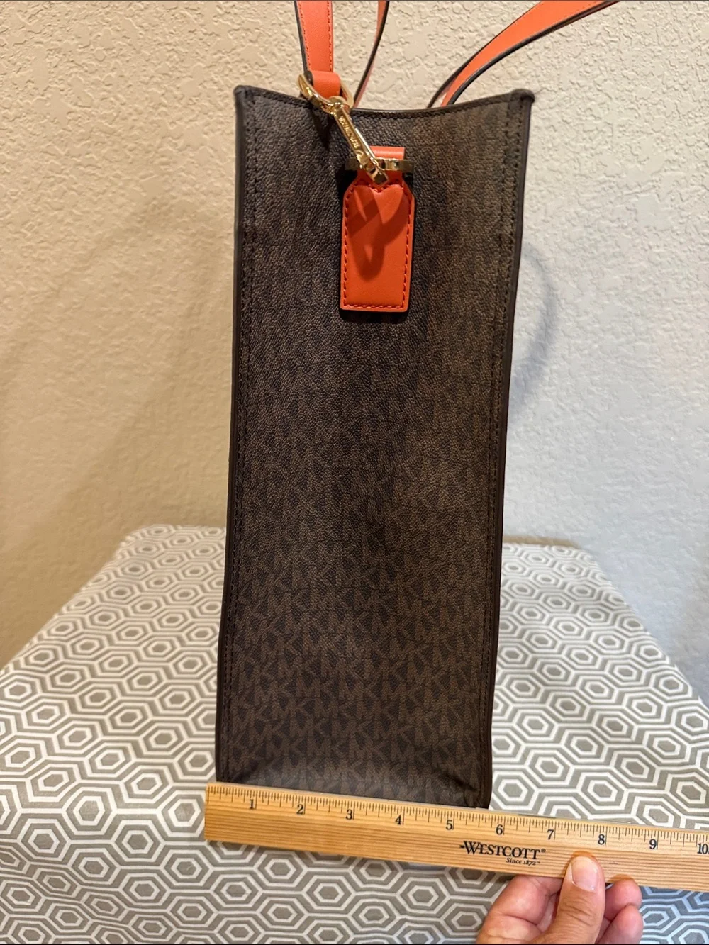 Michael Kors KENLY Lg north south tote satchel shoulde carry bag Tangerine